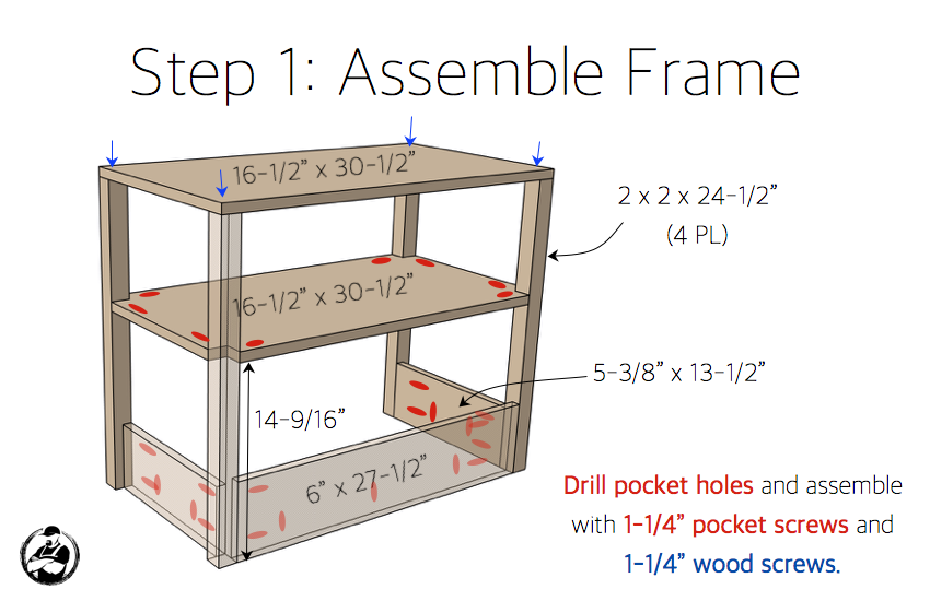 DIY Lattice Bedside Table Plans - Step 1