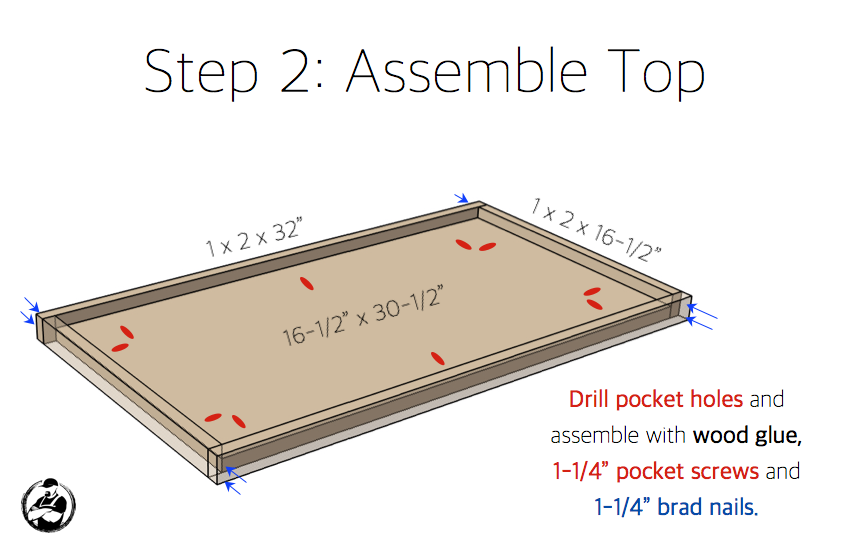 DIY Lattice Bedside Table Plans - Step 2
