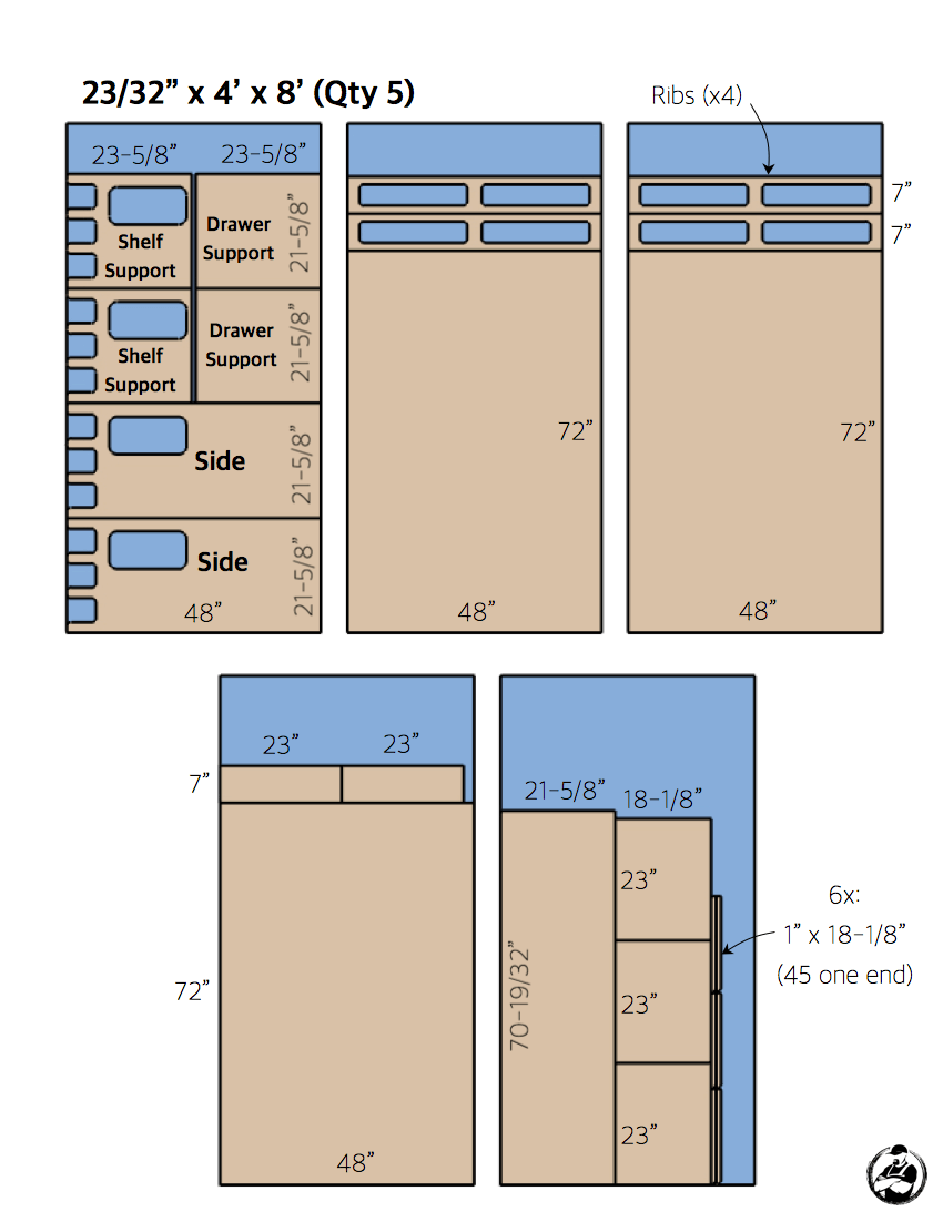 Ultimate DIY Workstation Plans - Cut List 2