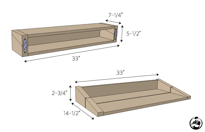 DIY Floating Shelf:Bar Plans - Dimensions