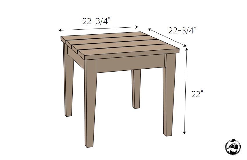 DIY Outdoor Side Table Plans - Dimensions