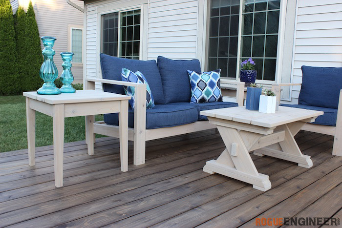 set of two outdoor side tables on clearance