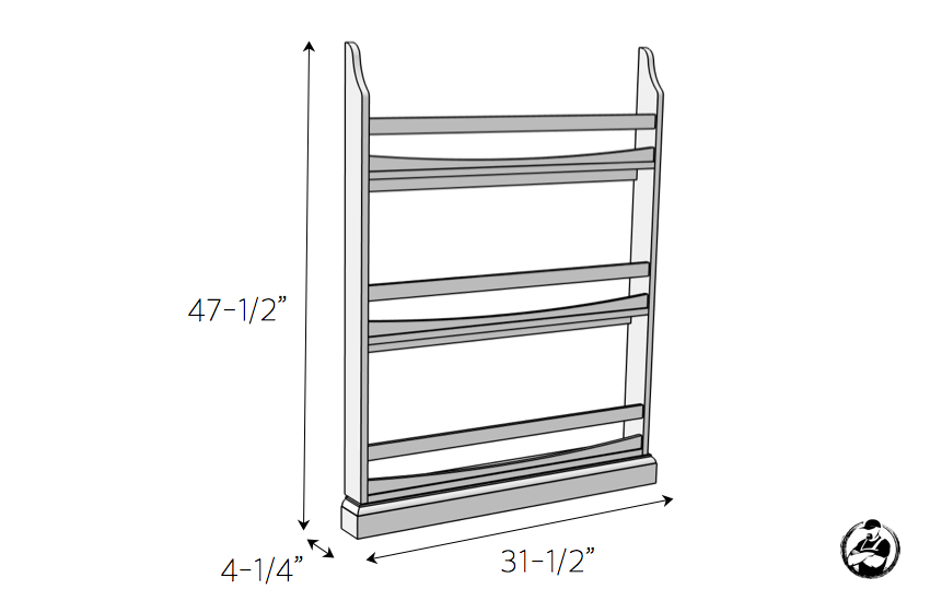 DIY Childrens Wall Bookshelf Plans - Dimensions