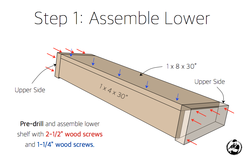 DIY Floating Shelf:Bar Plans - Step 1