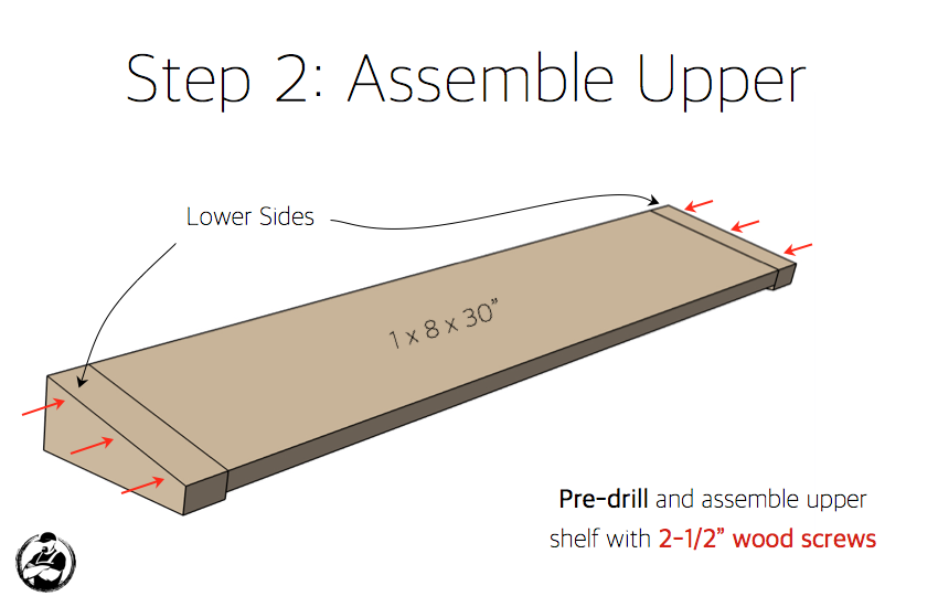 DIY Floating Shelf:Bar Plans - Step 2