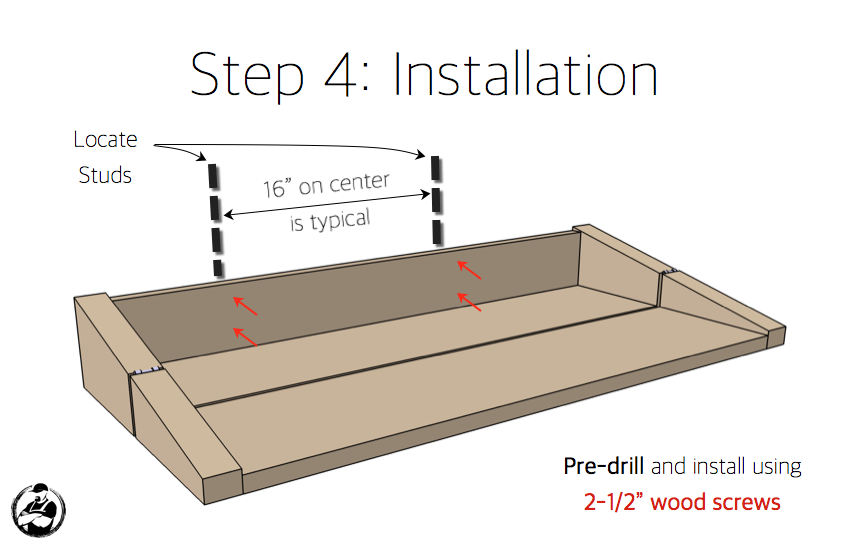 DIY Floating Shelf:Bar Plans - Step 4