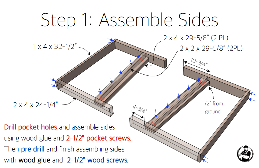 DIY Outdoor Loveseat Plans - Step 1