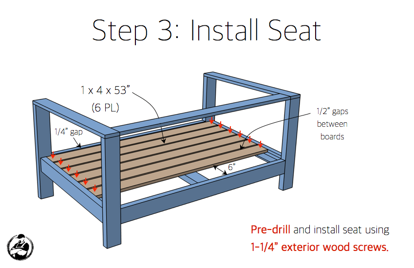 DIY Outdoor Loveseat Plans - Step 3