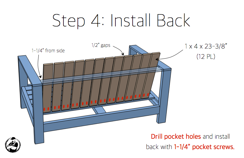 DIY Outdoor Loveseat Plans - Step 4