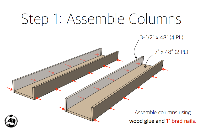 DIY Faux Fireplace Mantel Surround Plans - Step 1