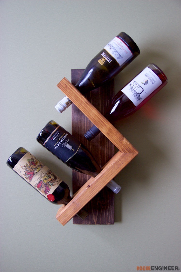 Handmade Wood Wine Caddy, Wine Bottle Holder, Wine Glass Holder