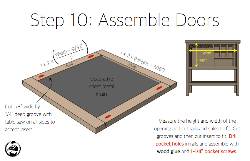 DIY Bar Cabinet Plans - Step 10