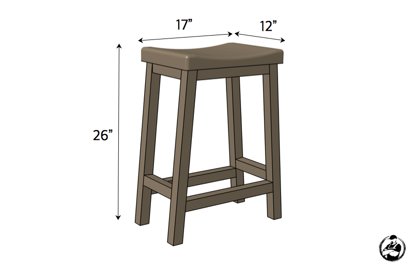 DIY Bar Stool Plans - Dimensions