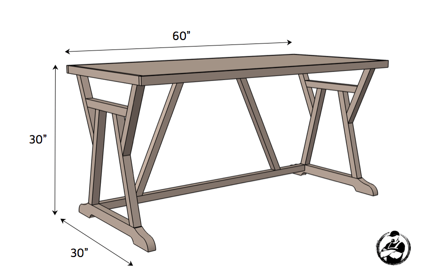 DIY Truss Desk Plans - Dimensions