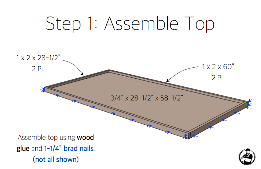 DIY Truss Desk Plans - Step 1