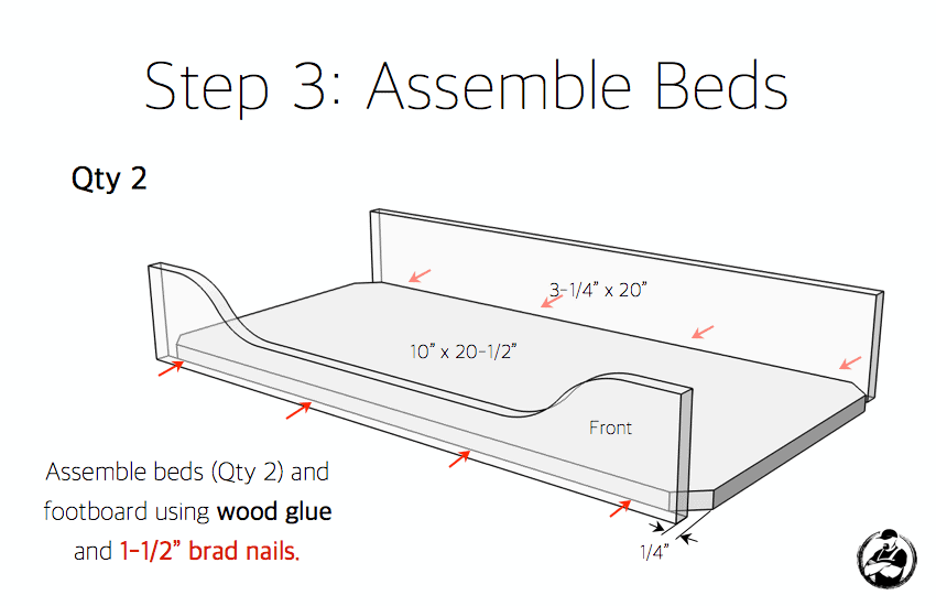 DIY 18in Doll Bunk Bed Plans Step 3