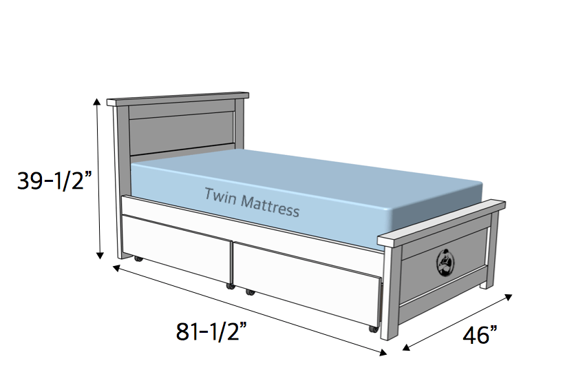 Twin bed with storage shop plans