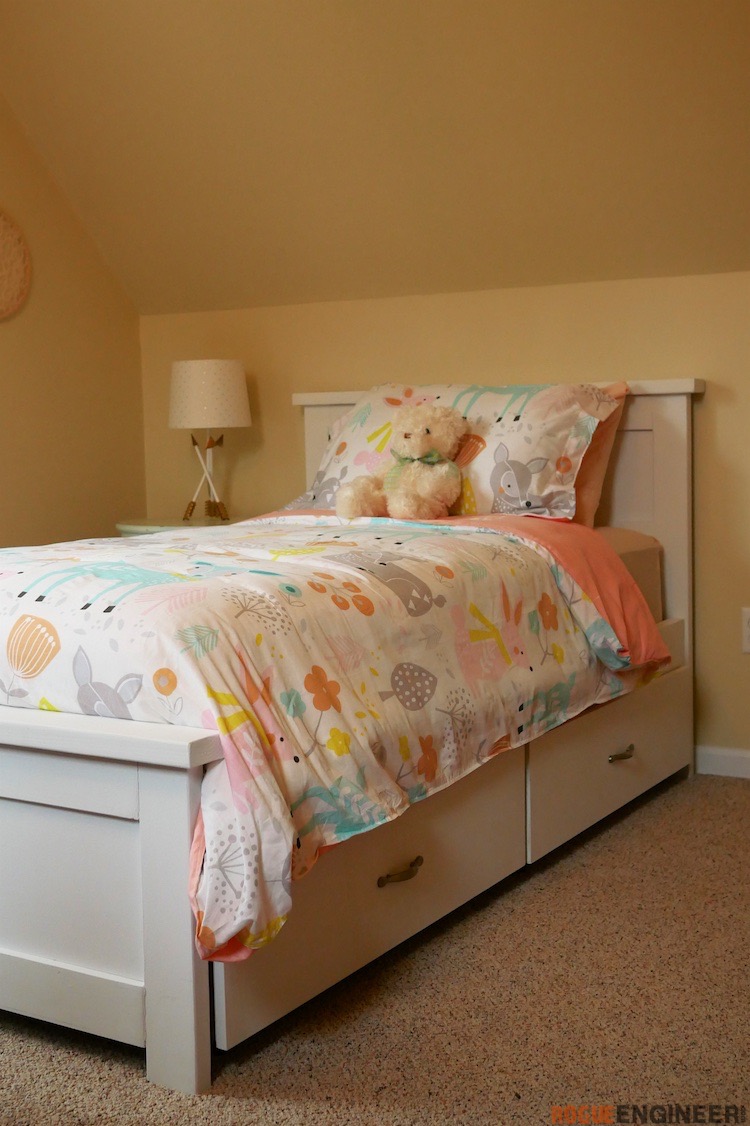 twin bed with built in drawers