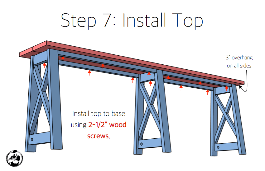 DIY Bar Top Console Table Plans Step 7