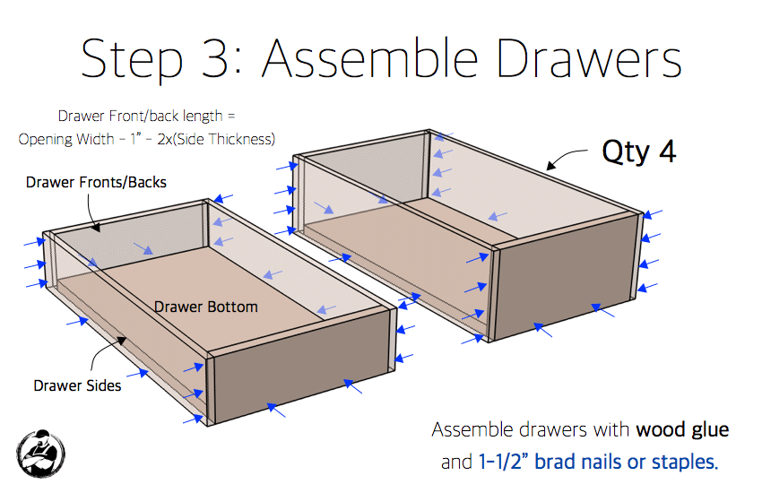 15in 4 Drawer Base Cabinet Carcass Frameless Rogue Engineer