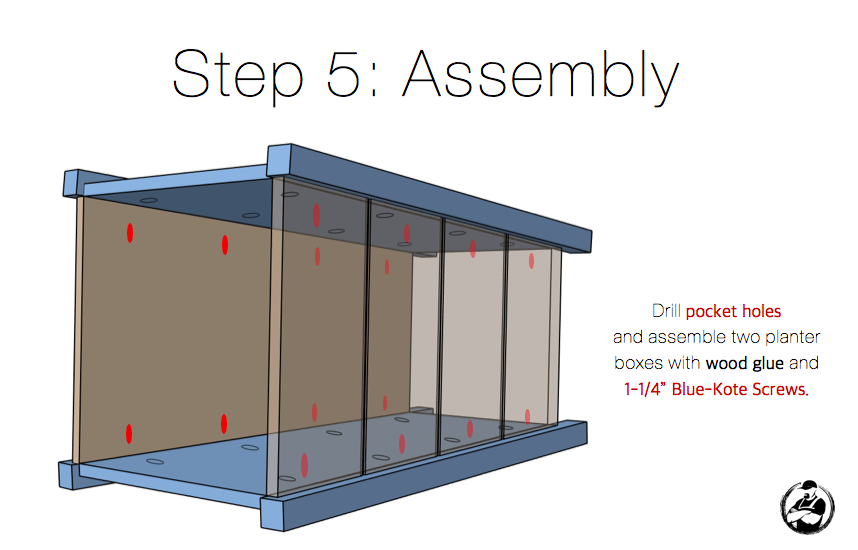 DIY Modern Tall Tapered Planter Plans Step 5