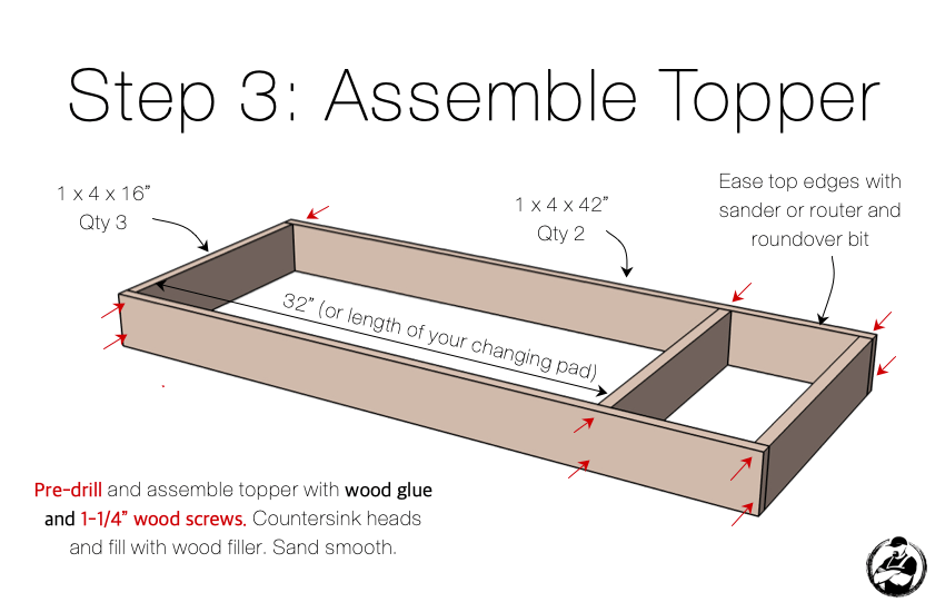 DIY Modern Changing Table Plans Step 3