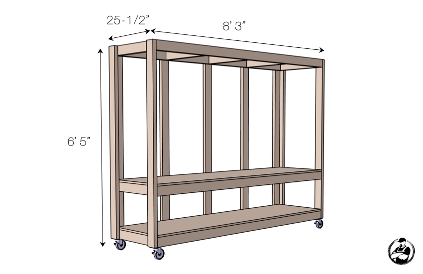 Storage shelf 2024 with wheels