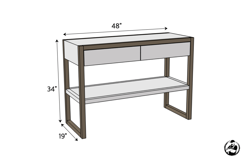 DIY Modern Console Table Plans Dimensions