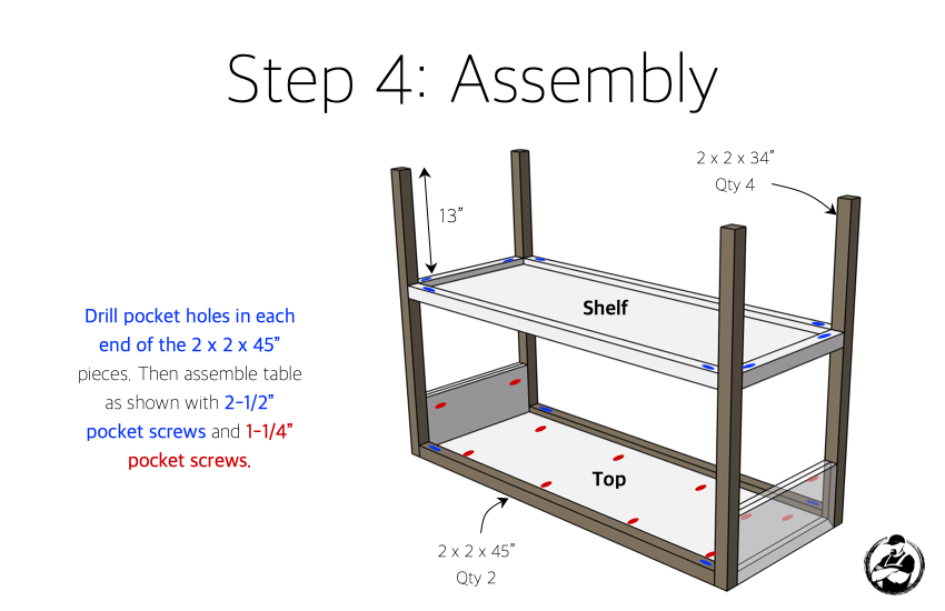 DIY Modern Console Table Plans Step 4