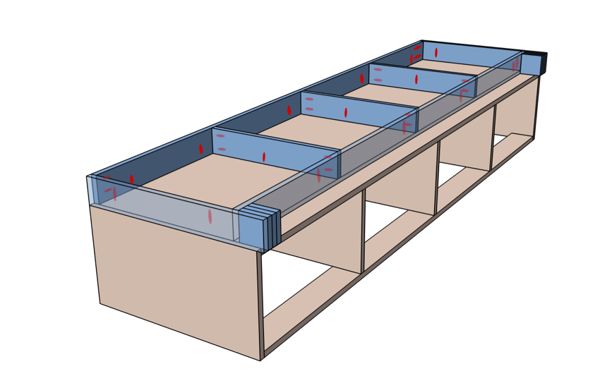 How to build a mud room bench platform 1