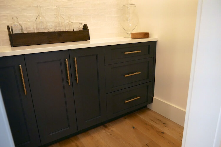 Pantry with custom cabinet bases 1 1