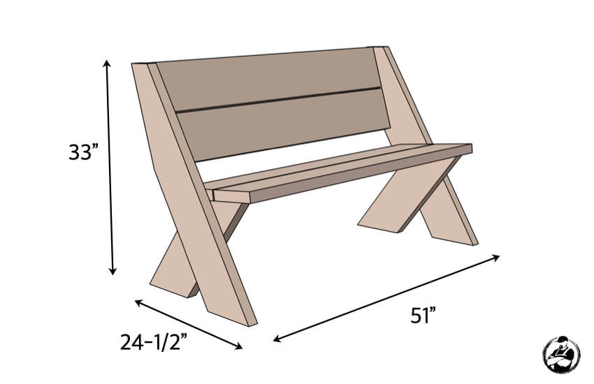 DIY Easy Outdoor Bench Plans Dimensions