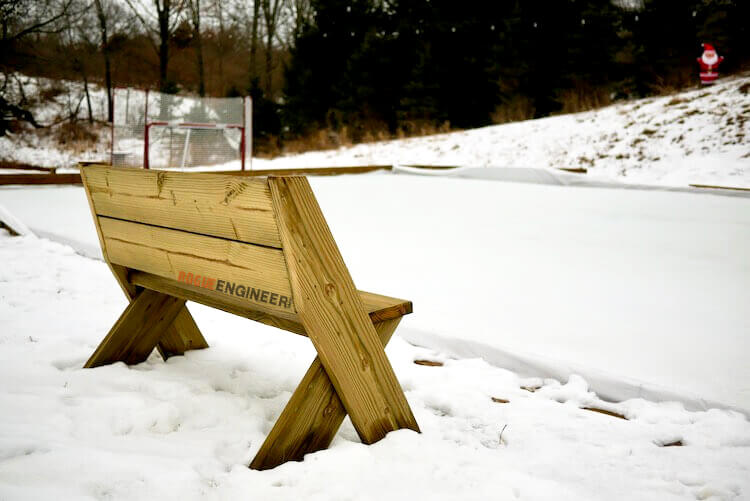 Simple wood deals bench with back