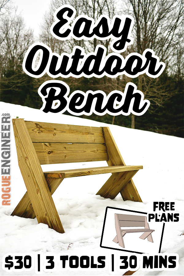 Diy Outdoor Bench In 30 Mins W Only 3 Tools Plans By Rogue Engineer