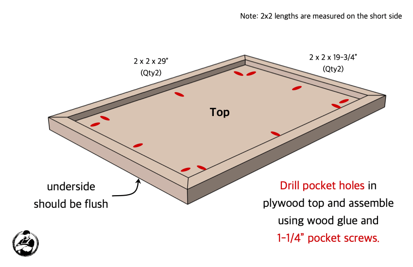 DIY Large Nightstand with Charging Shelf Plans Step 4