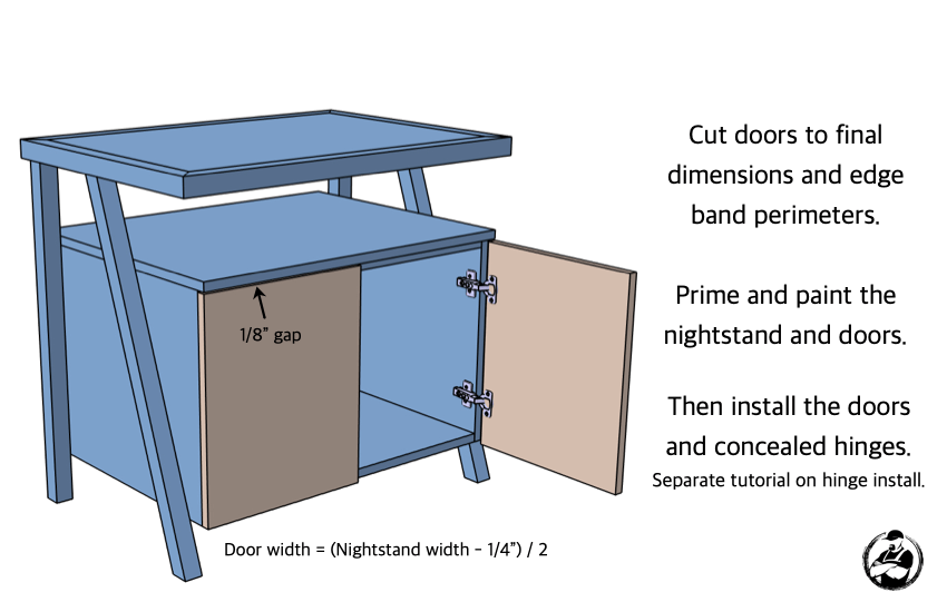 DIY Large Nightstand with Charging Shelf Plans Step 6