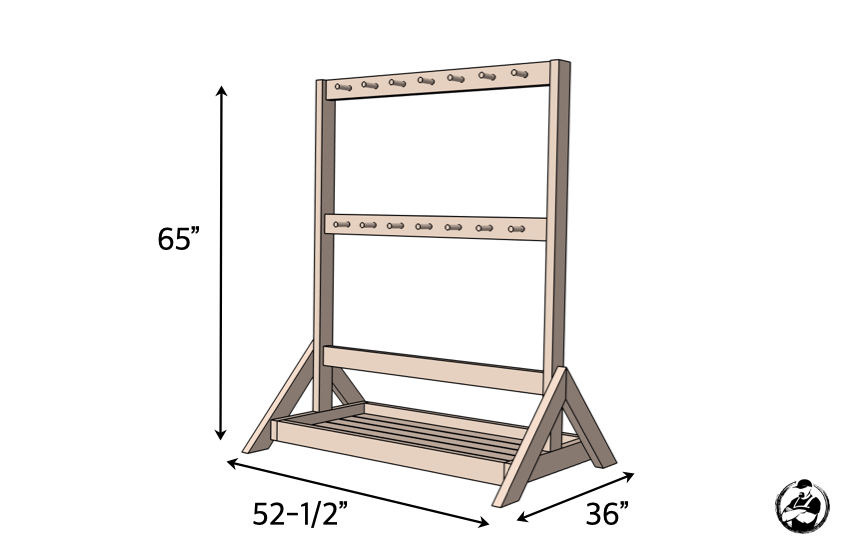 DIY Hockey Stick Ski Rack Plans Dimensions