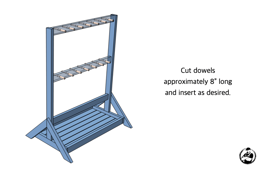 DIY Hockey Stick Ski Rack Plans Step 5