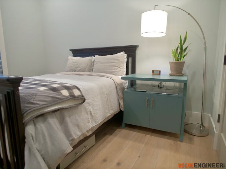 DIY Large Nightstand Plans with Charging Shelf Rogue Engineer 1