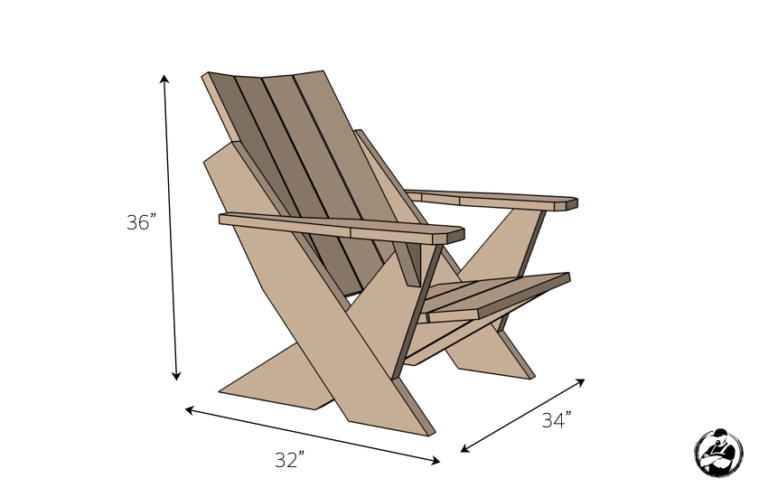 Easy Adirondack Chair Plans Dimensions 768x497 