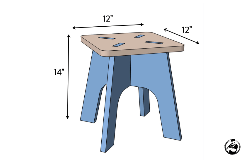 DIY Kids Knockdown Stool Plans Dimensions