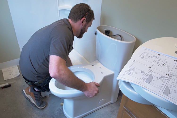 Installing store toilet seat