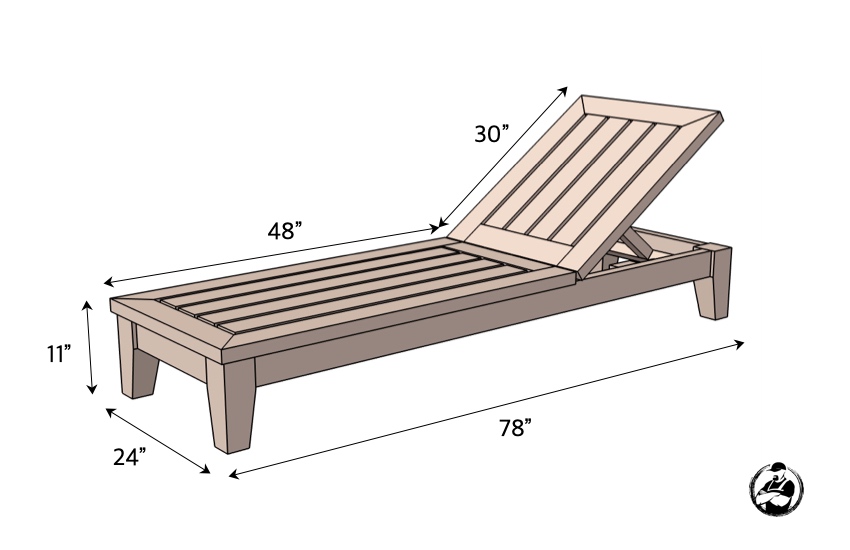 DIY Outdoor Chaise Lounger Chair Plans Dimensions