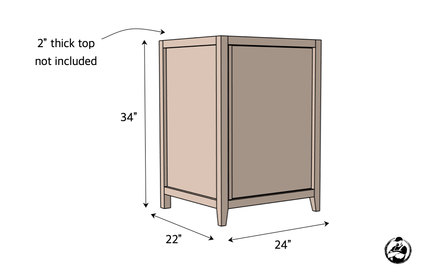 DIY 24in Vanity Plans Dimensions