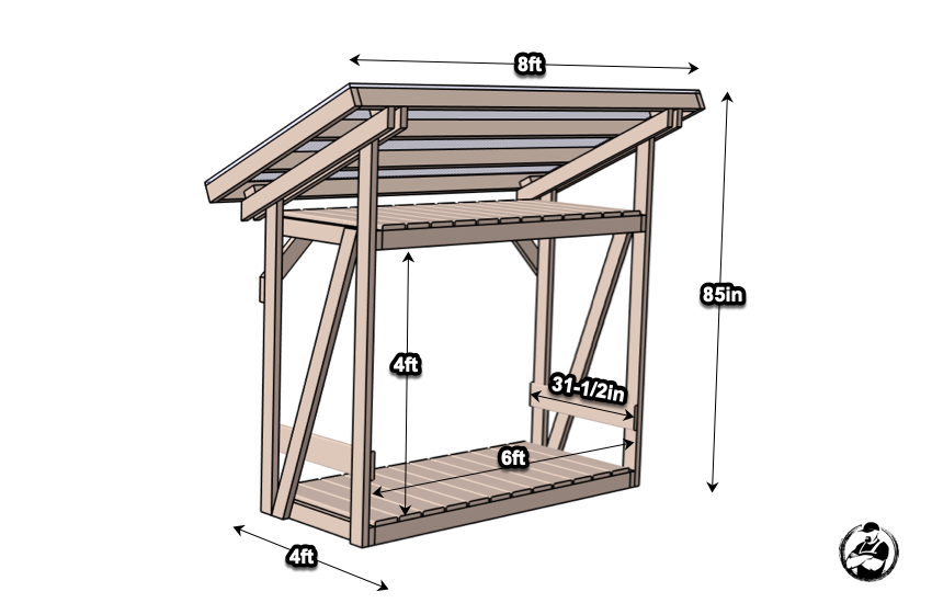 Small firewood shed plans sale