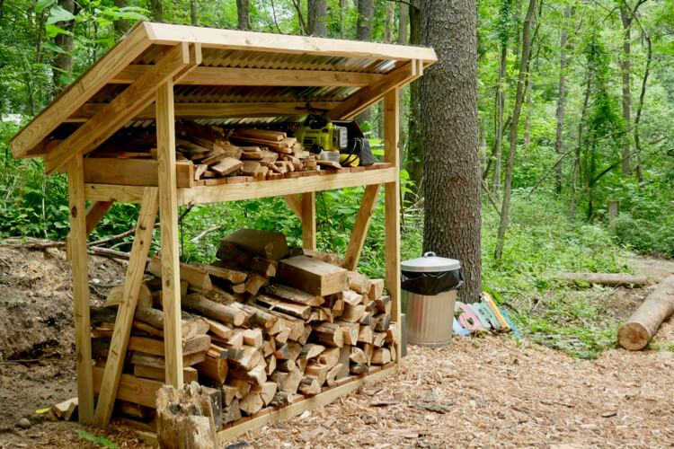 Firewood rack best sale plans with roof