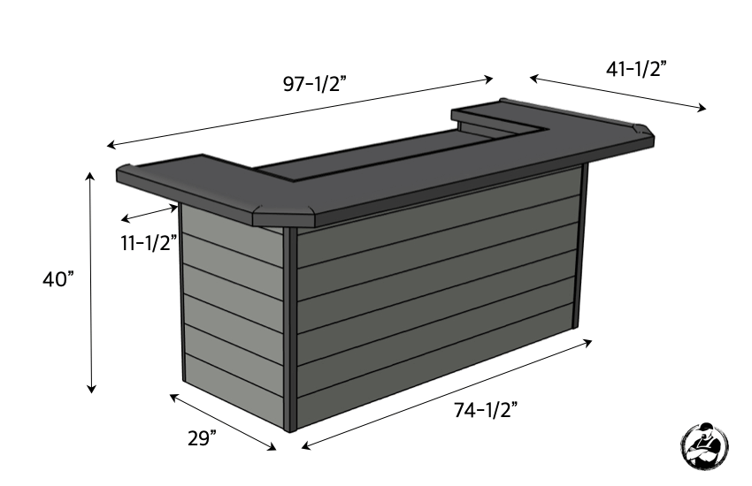 DIY Dry Bar Plans Dimensions