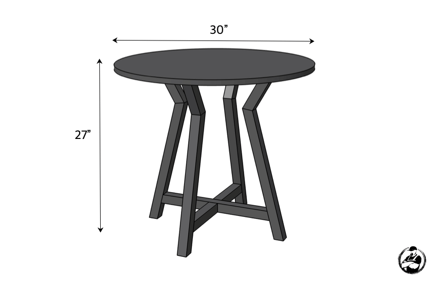 Large Round DIY Side Table Plans Dimensions