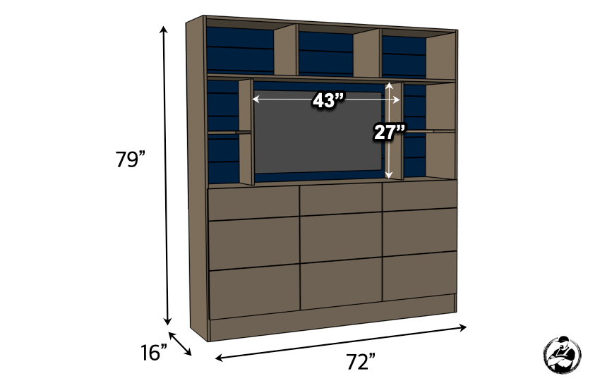 DIY Entertainment Console Plans Dimensions