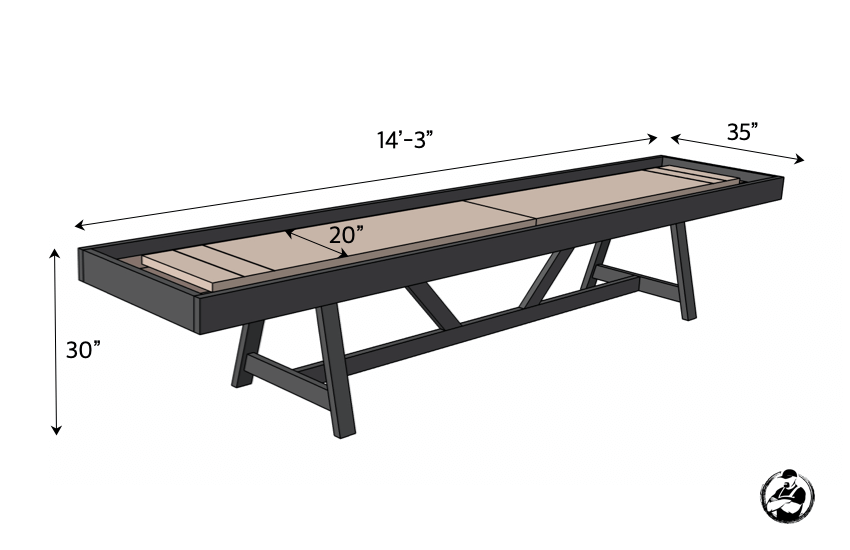 DIY Shuffleboard Table Plans Dimensions